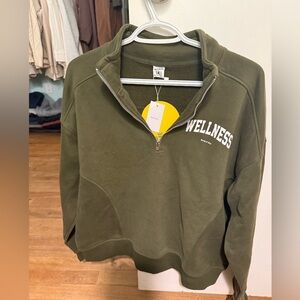 Olive Green Wellness Quarter-Zip Sweatshirt